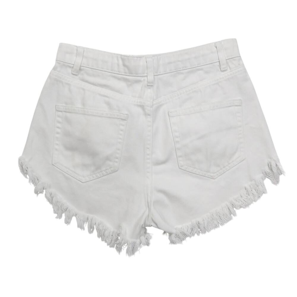 Wild Fable High Rise Shorts White Ripped Jean Shorts Cut Off Shorts Size 0 - Picture 3 of 8
